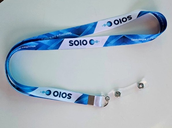 Cordão Personalizado 15mm frente e verso argola e alça plástica