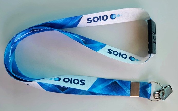 Cordão Personalizado 15mm frente e verso argola e Jacaré - com Trava de segurança