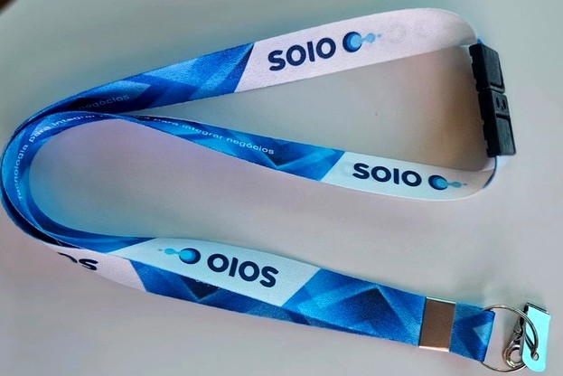 Cordão Personalizado 20mm frente e verso argola e Jacaré - com Trava de segurança